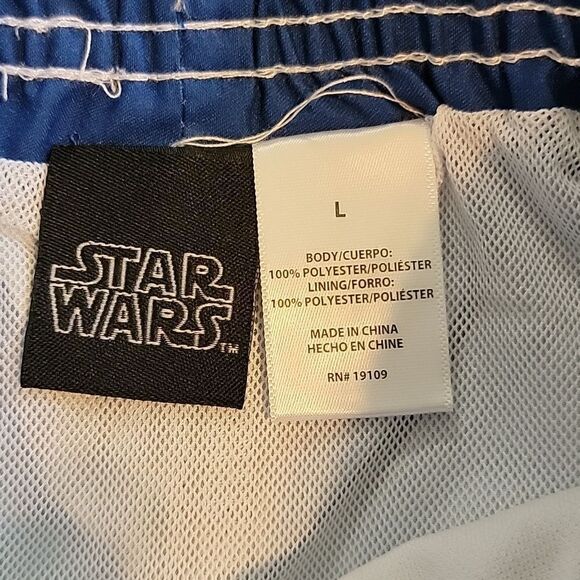 STAR WARS WHITE, BLUE AND GREEN "THE CHILD" SWIM TRUNKS, SIZE L (7) - NEW! - Picture 2 of 4